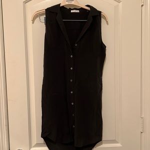 Silk Equipment Sleeveless Black Dress Size Small